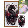 (Big Size) Dragon And Rose - 11CT Stamped Cross Stitch 40*70cm/15.75*27.56in