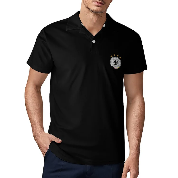Allemagne Polo De Golf &Agrave; S&eacute;chage Rapide Coupe Homme Blanc