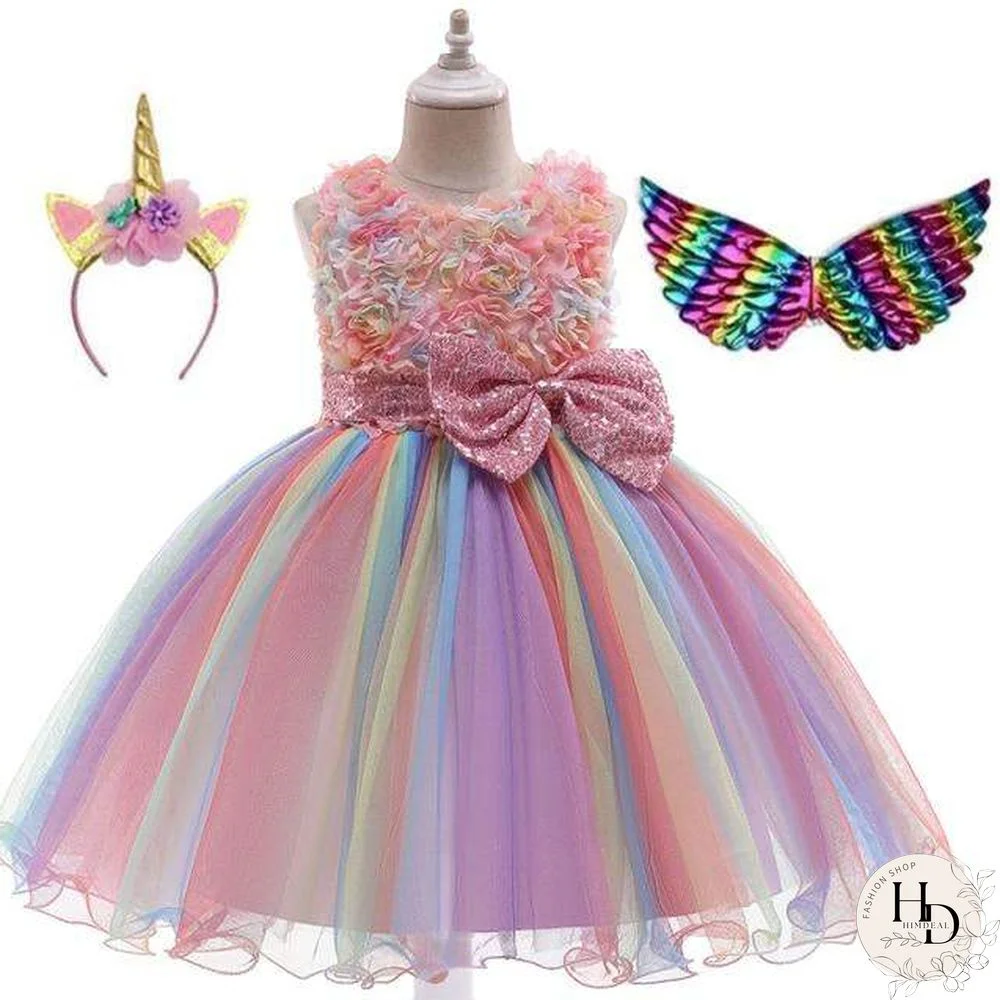 Kids Birthday Party Princess Costume Children Dresses