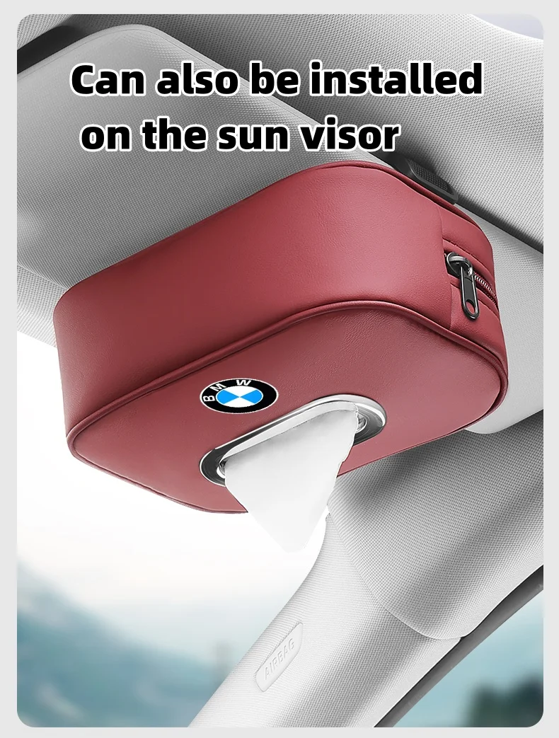 Car Multifunctional Leather Tissue Box