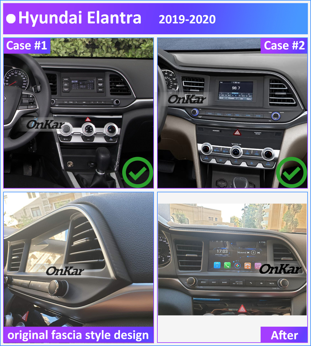 OnKar 8 inch 1024x600 Capacitive Touchscreen Android 9.0 Autoradio GPS