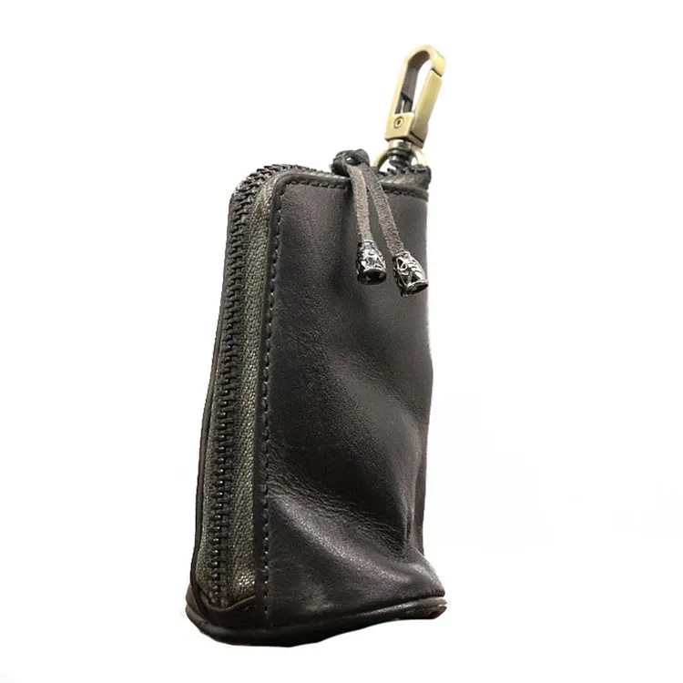 Head Layer Cowhide Vintage Old Cowhide Key Bag