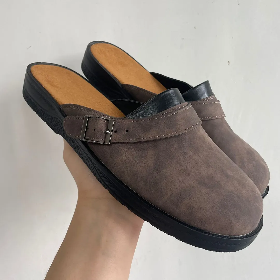 Breakj Breakj Bottom Slope And Generous Head Behind The Empty Shallow Mouth Men Casual Big Size Single Shoes Sandals Slippers