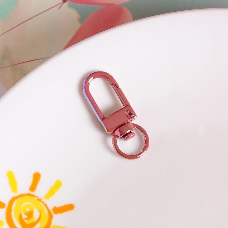 UV Colorful Metal Door Buckle Buckle Schoolbag Hanging Keychain DIY Handmade Jewelry Accessories Beaded Mobile Phone Chain Material