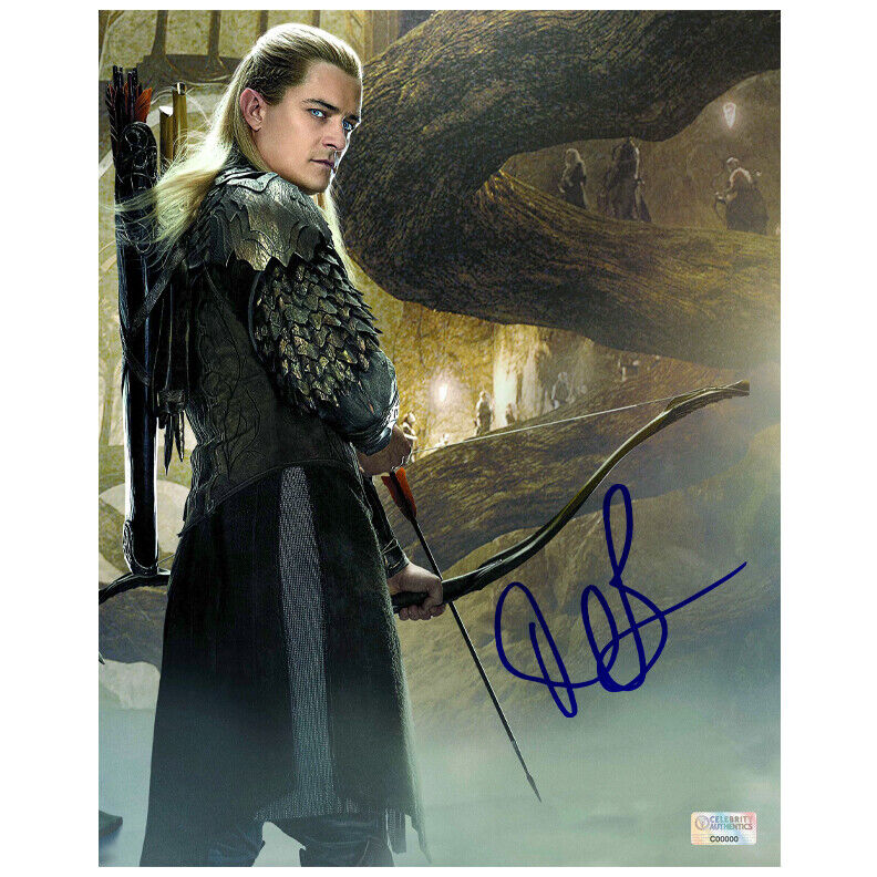 Orlando Bloom Autographed The Hobbit The Desolation of Smaug Legolas 8×10 Photo Poster painting