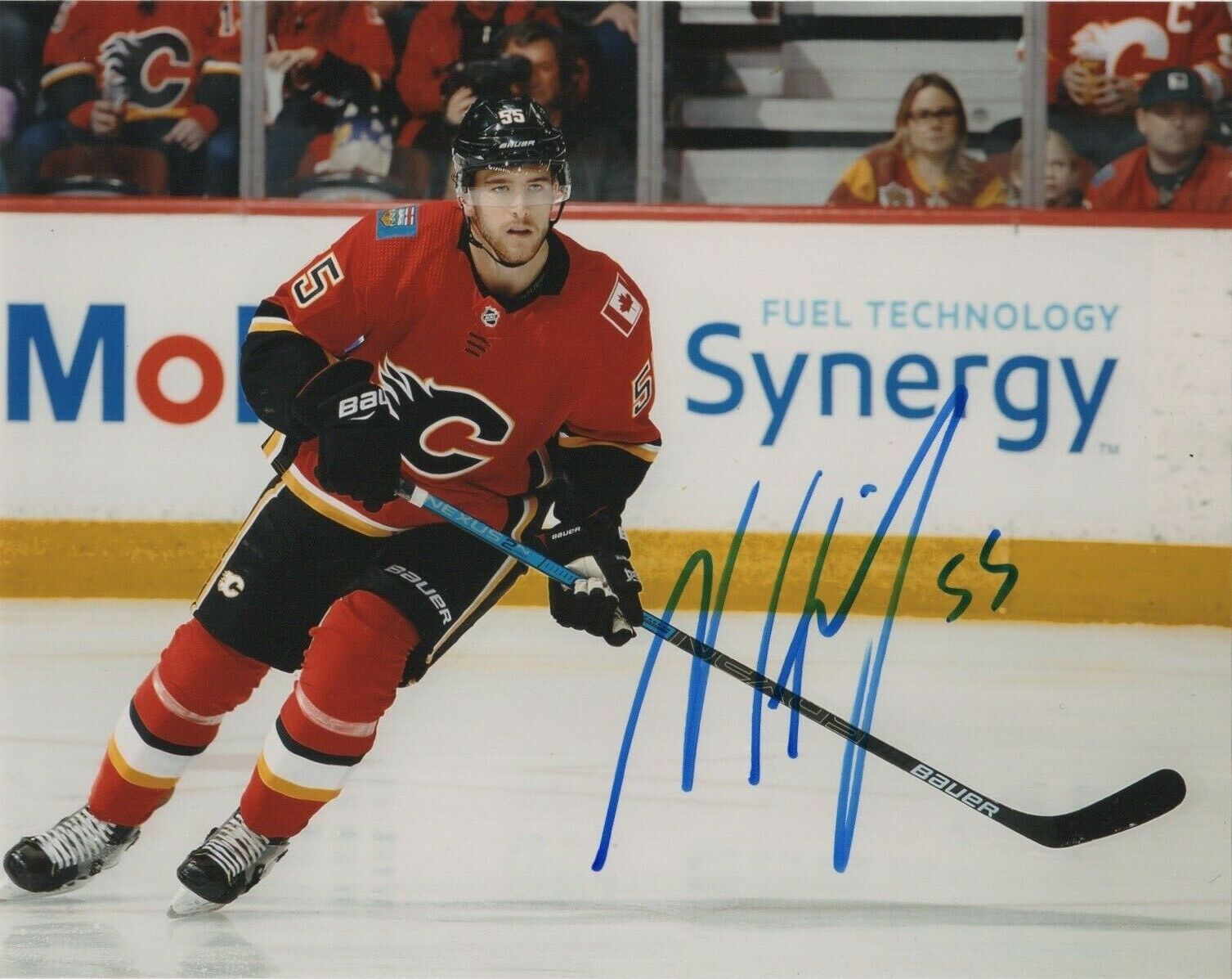 Calgary Flames Noah Hanifin Signed Autographed 8x10 NHL Photo Poster painting COA #3