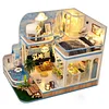 Handmade DIY Miniature Dollhouse Kit with and Furniture