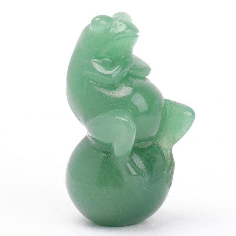 Green Aventurine Crystal Carving Frog Animal Bulk