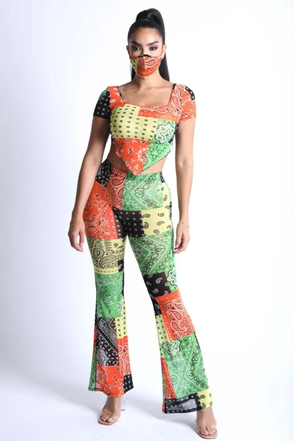 Patchwork Mood Mesh Jumpsuit