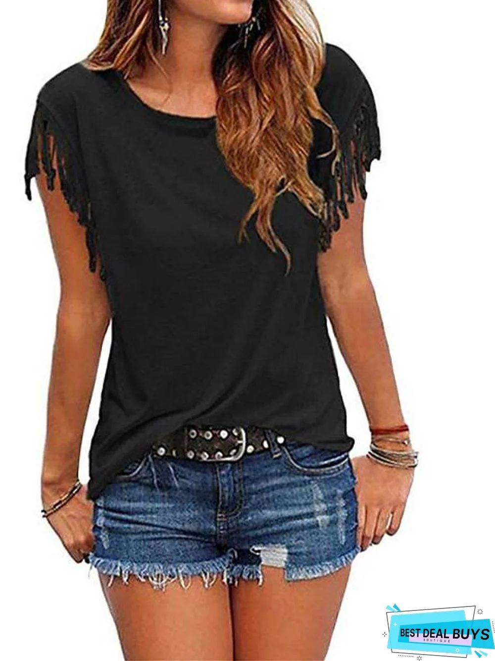 Women's Plus Size Blouse Shirt Color Block Plain Fashion Round Neck Tops Basic Top White Black Purple-827