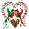 Diamond Painting Hanging Ornament Lovebirds Heart Wreath 9.45x9.45in