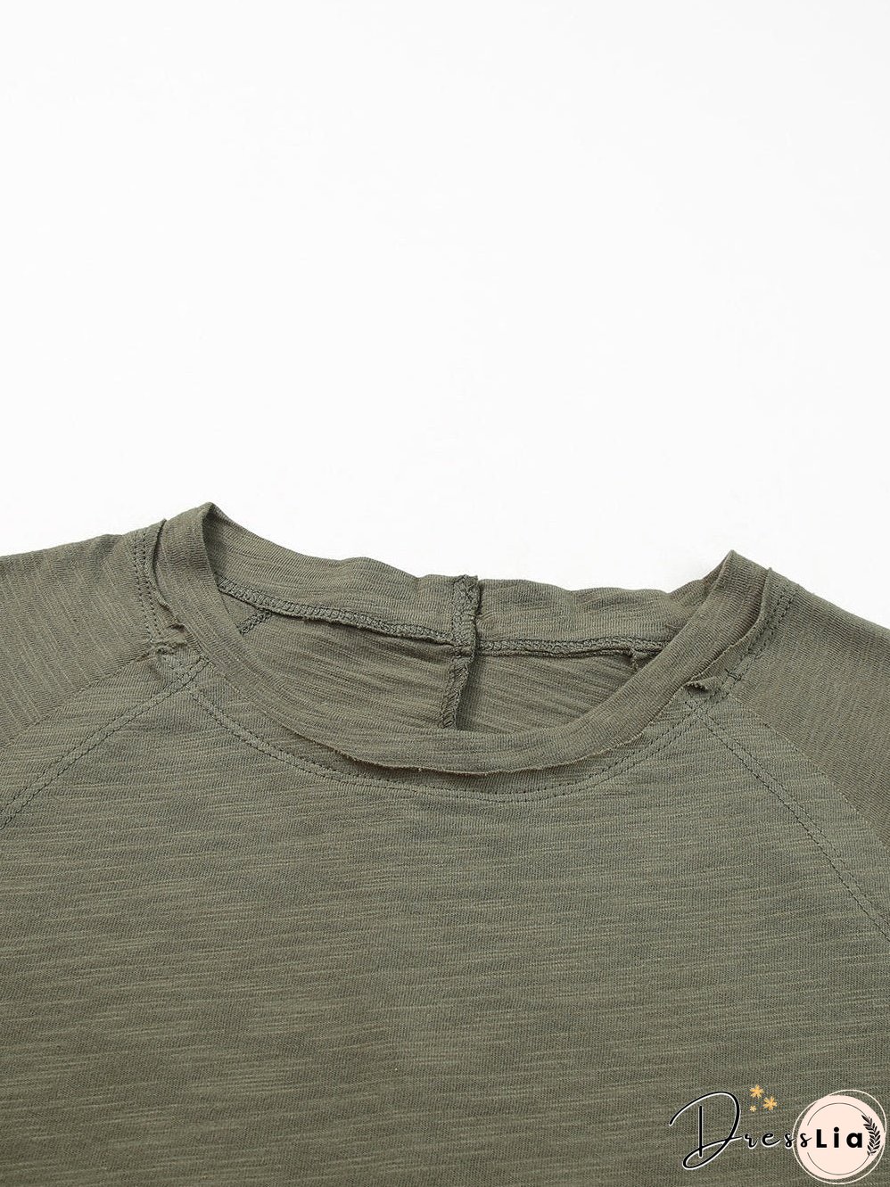 Green Classic Round Neck Long Sleeve Sweatshirt