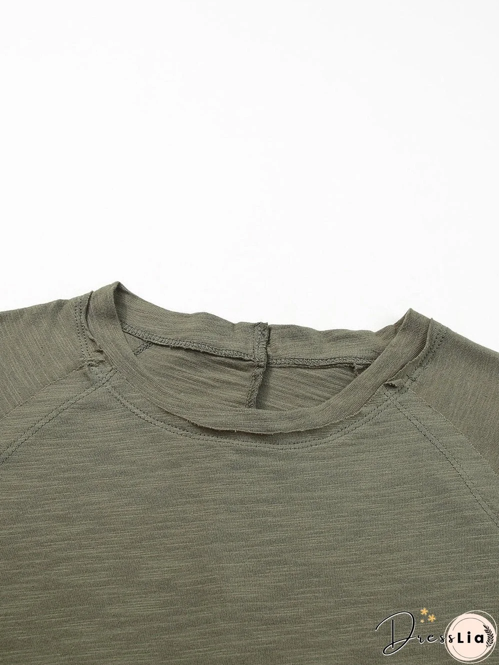 Green Classic Round Neck Long Sleeve Sweatshirt