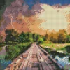 Sunset  bridge  | Full Round Diamond Painting Kits