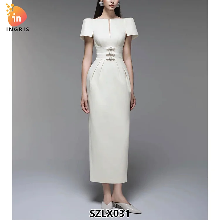 2025 Vintage Solid & Patchwork Pattern High-End Slim Fit Bud Skirt for Spring & Summer Breathable & Sweet Style-SZLX031