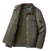 Men's Vintage Outdoor Workwear Cargo Tactical Lapel Jacket by Inlyline