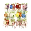 10PCS Wedding Bridal Groom Catering Ceremony Guests Corsage Boutonniere Wrist Bouquet Artificial Flower