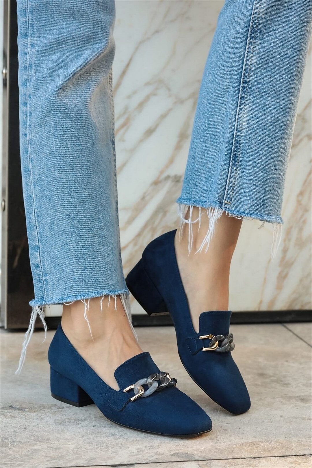 Mio Gusto Brand Magnolia Black, Navy Blue, Tan, gray Color 3Cm Short heel high quality Women 's Shoes , shoes for women 2020 , designer shoes , ladies flat shoes , shoes for women 2021