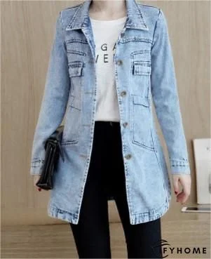 Denim Casual Shawl Collar Jacket | IFYHOME