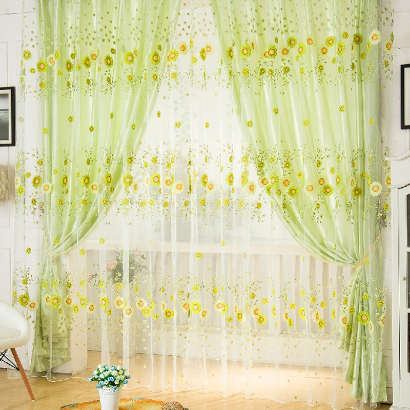 

Door Window Scarf Sheer Floral Curtain Drape Panel Voile Valances, 501 Original