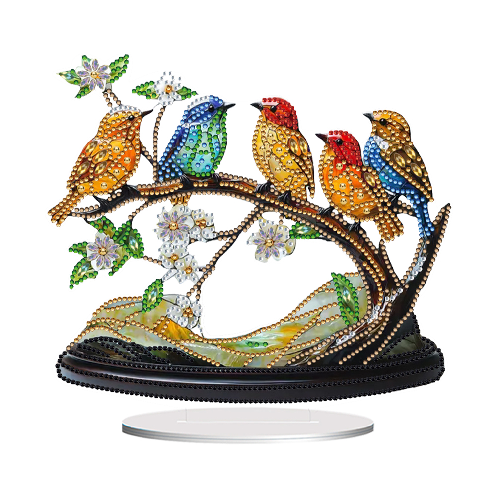 Bird Special Shape 5D DIY Diamond Painting Tabletop Ornament Kit Table Decor