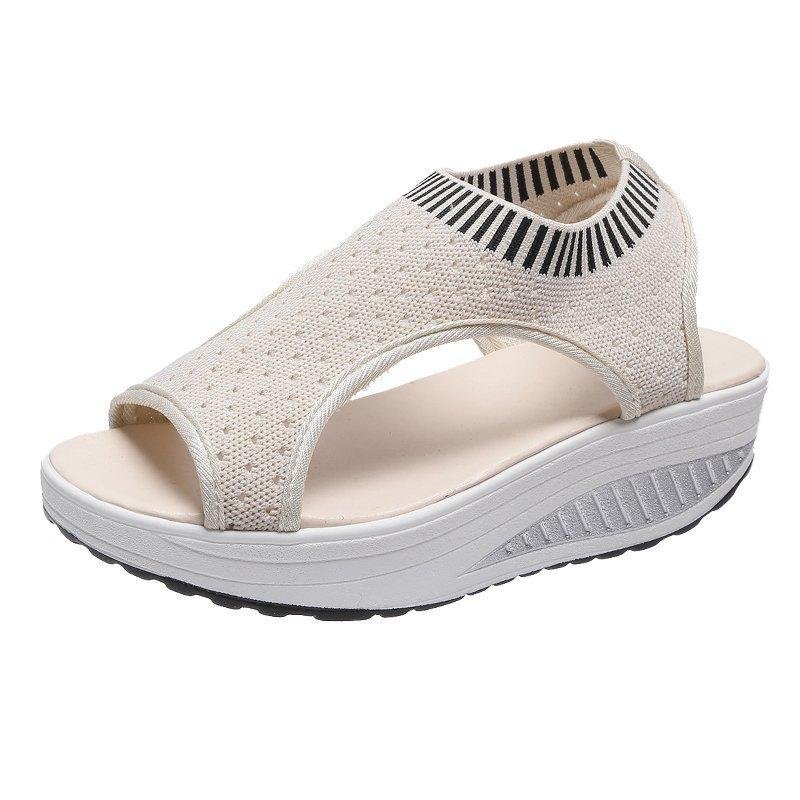 Gladiator Sandalias Mujer 2021 Female Wedge Heels Shoes Women Summer Comfortable Sandals Slip-on Flat Sandals Platform Sandalias