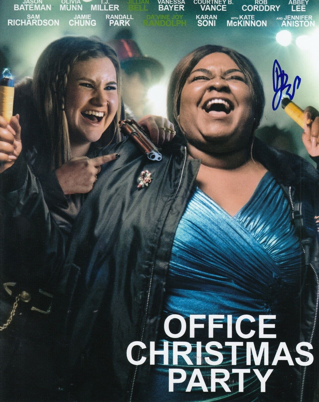 JILLIAN BELL signed (OFFICE CHRISTMAS PARTY) 8X10 Photo Poster painting *Trina* PROOF W/COA #1