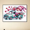 Valentines Day Flower Car Gnome - Full Round Drill Diamond Painting