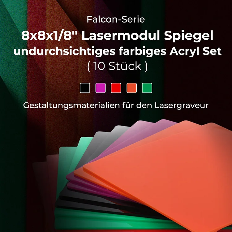 Creality Falcon-Serie Spiegel undurchsichtiges farbiges Acryl Set (10 Stücke)   | Creality Deutschland