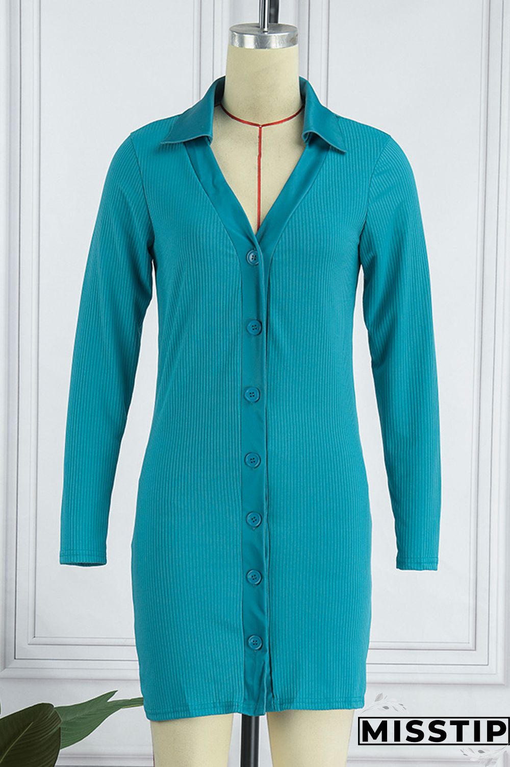 Earth Yellow Casual Solid Patchwork Buttons Turndown Collar Tops