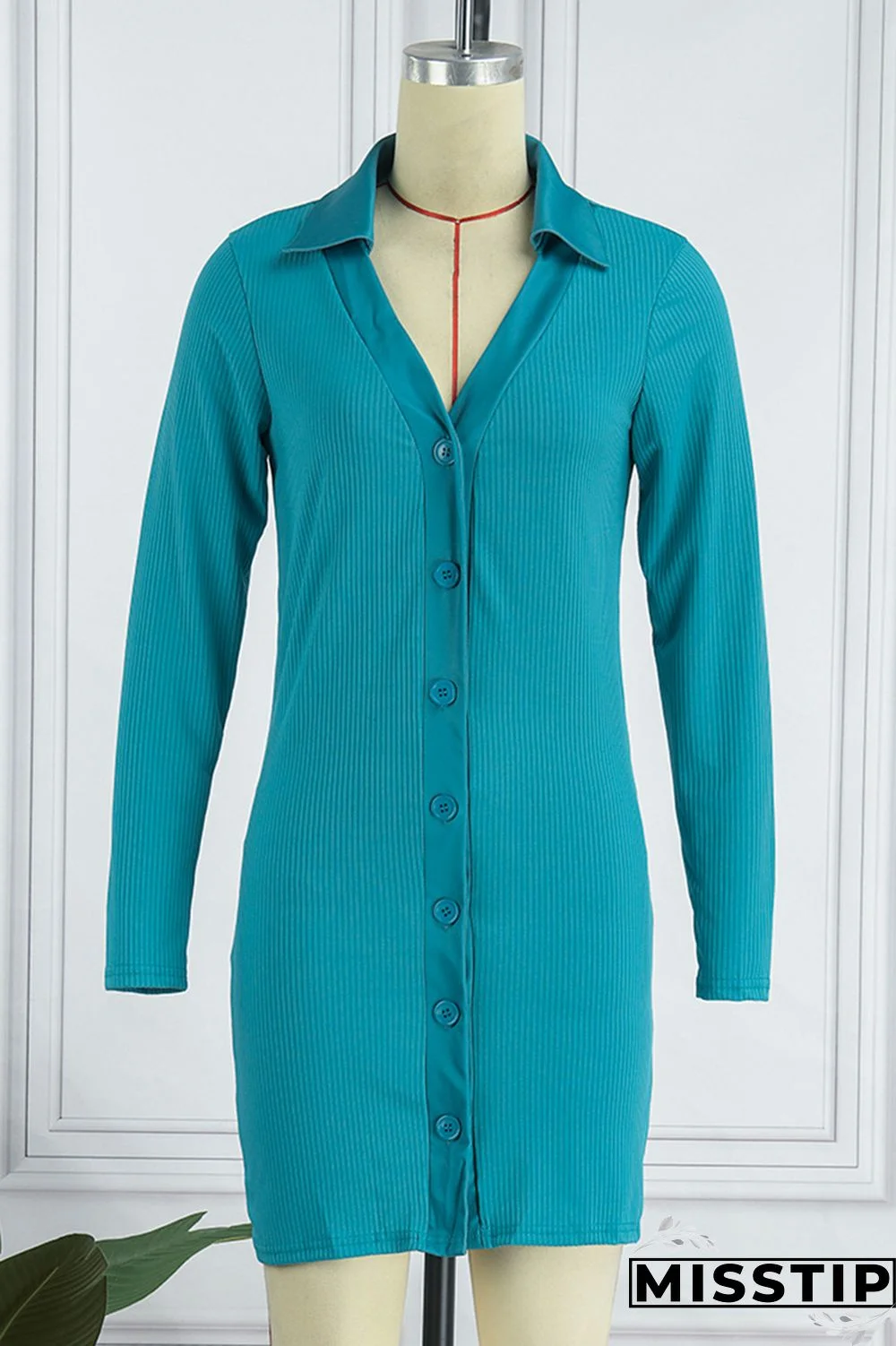 Earth Yellow Casual Solid Patchwork Buttons Turndown Collar Tops