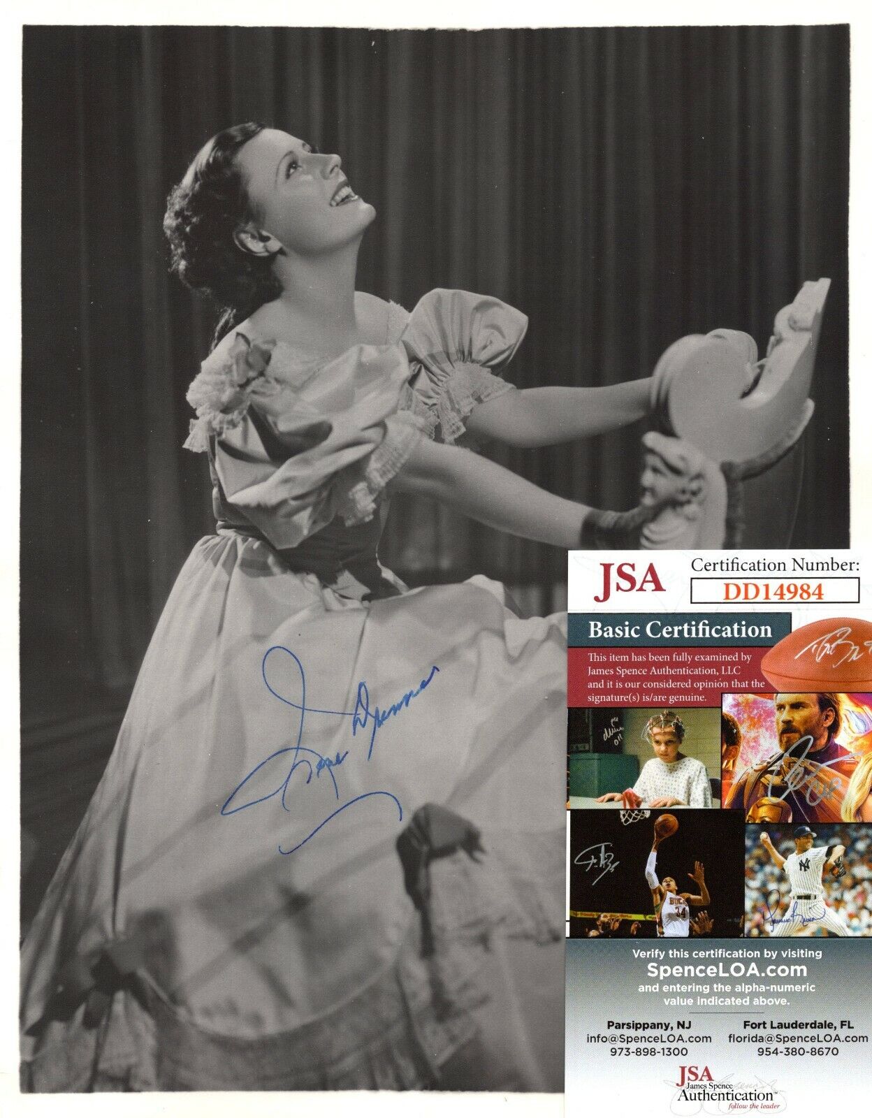 Irene Dunne Actress Movie Star Singer Hand Signed Autograph 8x10 Photo Poster painting JSA COA