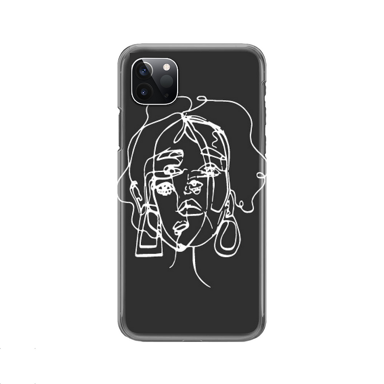 Line Silhouette Of Girl, Sculpture iPhone Case