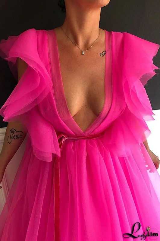 Sexy Fuchsia Prom Dress Ball Gown