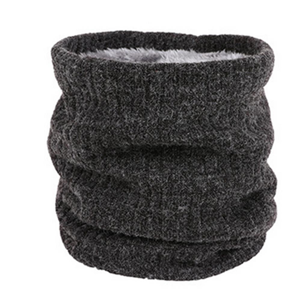 

Winter Velvet Knit Collar Scarf Double layer Neck Warmer Snood (Dark Grey), 501 Original