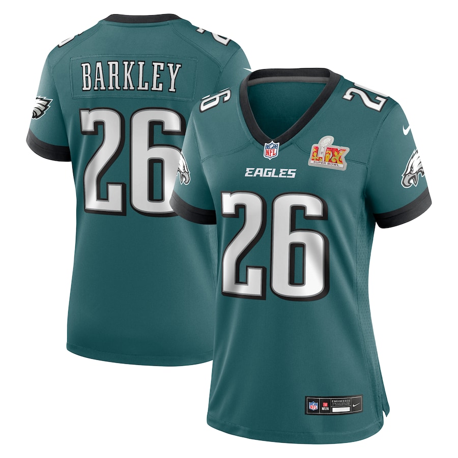 Women's Philadelphia Eagles Saquon Barkley Midnight Green Super Bowl LIX Game Jersey mysite
