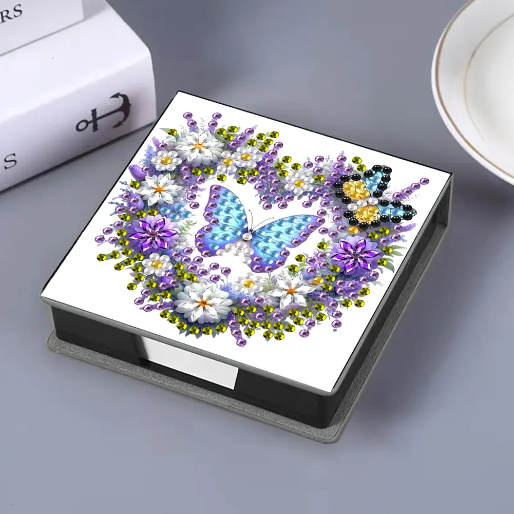 DIY Flower Butterfly Diamond Painting Memo Pad Holder Mosaic Kit for DIY Art Craft