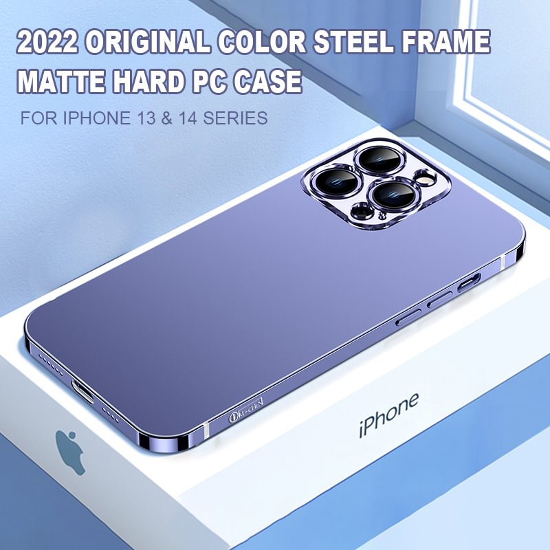 2022 New Update Original Color Steel Frame Hard PC Matte Case Cover For iPhone
