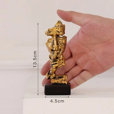 Abstract Sculpture Figurine Resin Silence Is Gold Statue Home Decoration Accessories Modern Art Crafts Office Decoration Gifts