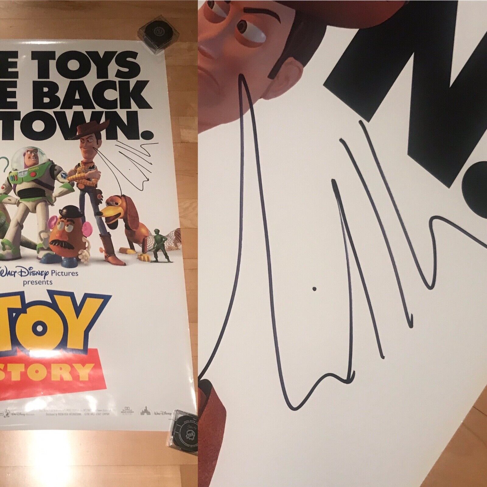 * TIM ALLEN * signed full size 24x36 movie poster * TOY STORY * BUZZ * COA * 1