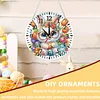 Brillen-Kaninchen 2D-Flach-DIY-Acryl-Diamantmaler-Uhrenanh&auml;nger mit Uhrfunktion 9,65x9,65 Zoll f&uuml;r W&auml;nde oder Fensterdekorationen zu Hause