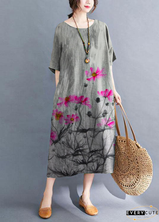 Handmade Green O-Neck Patchwork Summer Vacation Dresses Half Sleeve