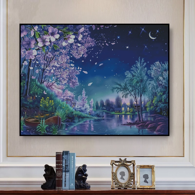 【JJ1565- Cherry Blossom Starry Sky】 Painting Fairy Cross Stitch