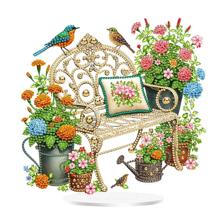 Acrylic Special Shaped Colorful Pattern Table Top Diamond Painting Ornament Kits