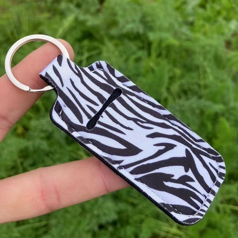 5 Pieces Pastoral Sunflower Lips Leopard Polyester Keychain