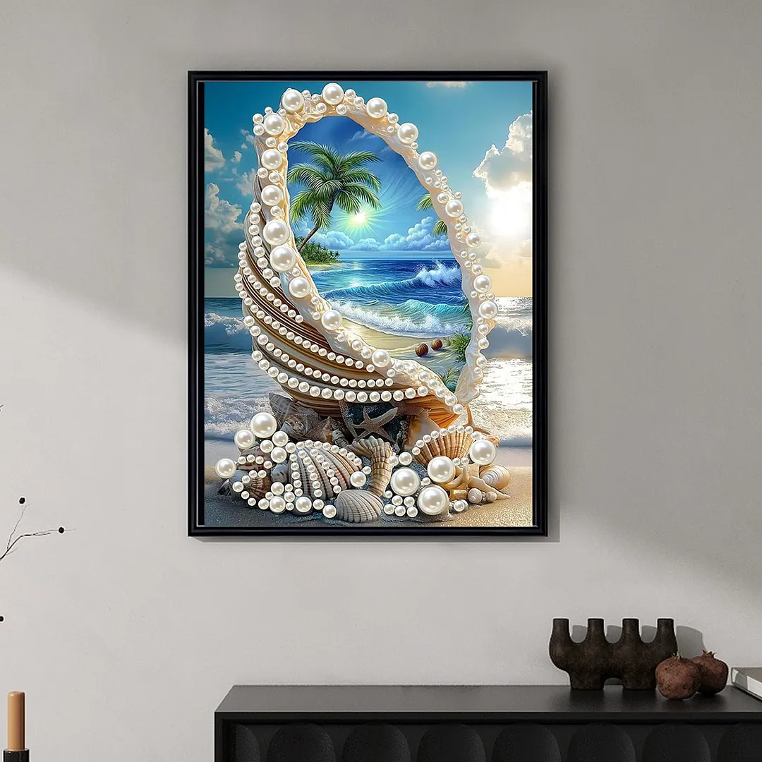 Pearl Diamond Painting Seascape Art 11.81x15.75in
