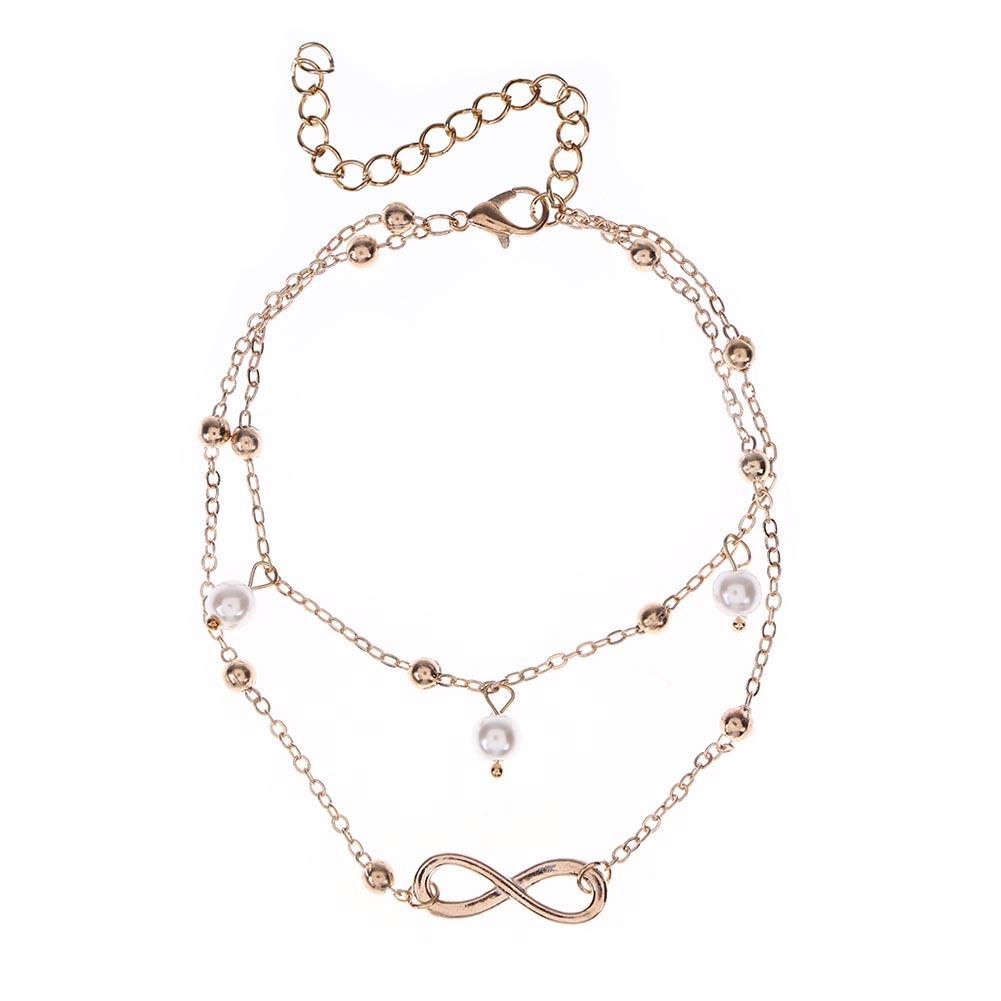 

Simple Beach Women Beads Pearl Anklet Leg Bracelet Ankle Chain Jewelry Gift, Gold, 501 Original