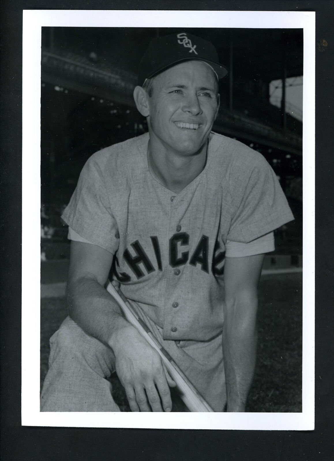 Gil Coan 1955 Press Wire Photo Poster painting by Don Wingfield Chicago White Sox