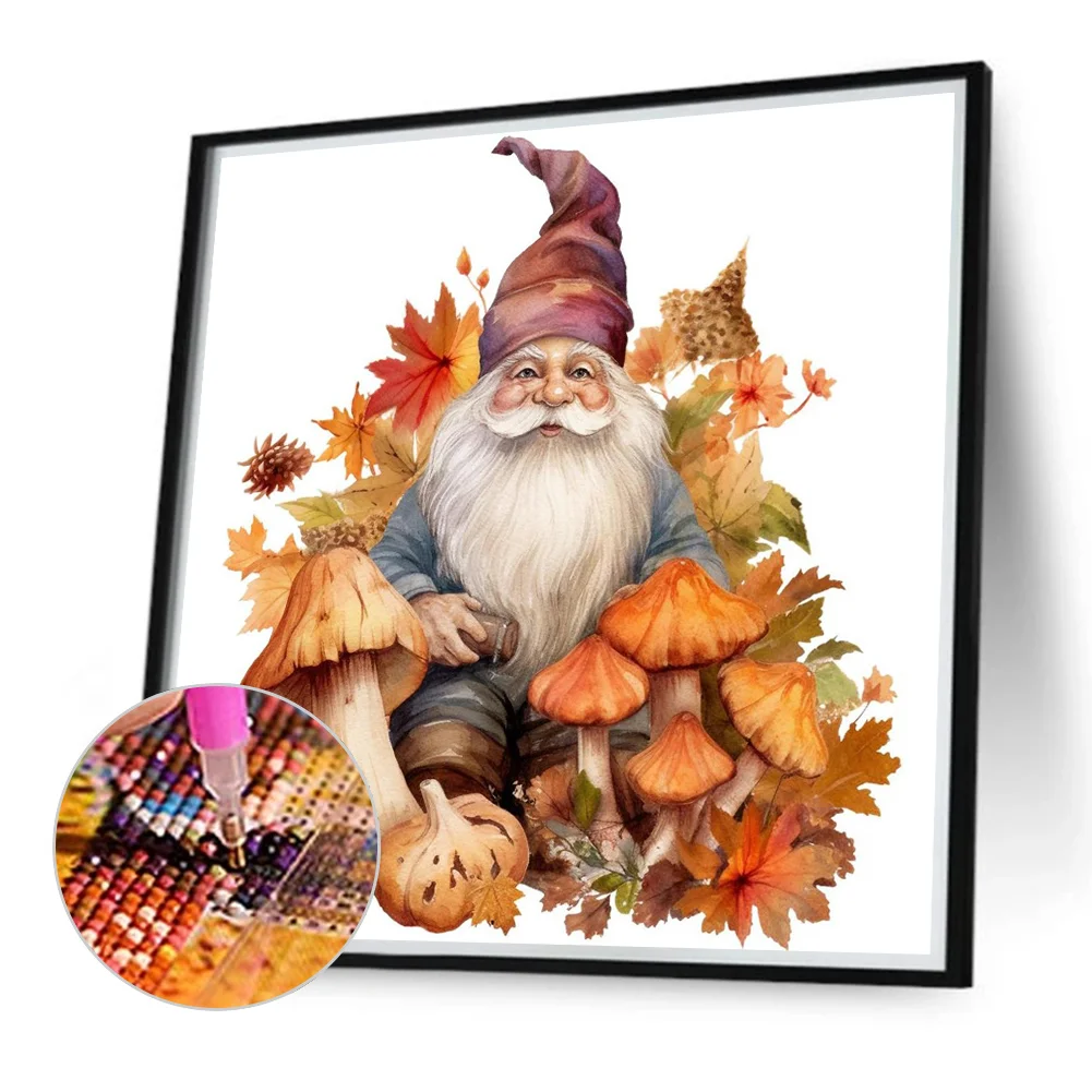 Diamond Painting - Full Round Drill - Autumn Mushroom Gnome(Canvas|40*40cm)
