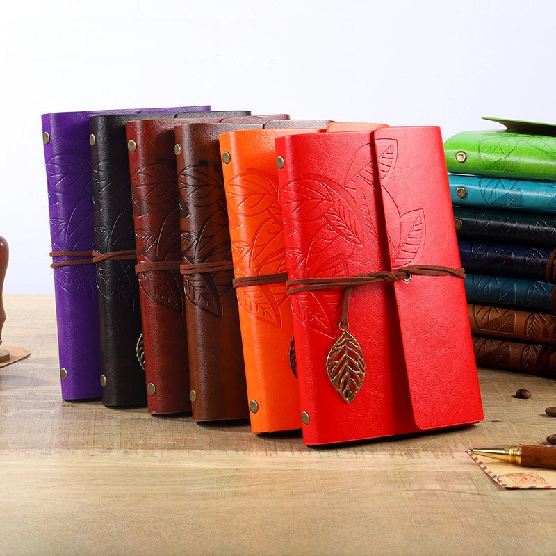 Creative Colorful Tied Leaf Retro Style Loose-leaf Notebook Vintage Leaf Notepad Office Culture/notebook/journal/notepad3